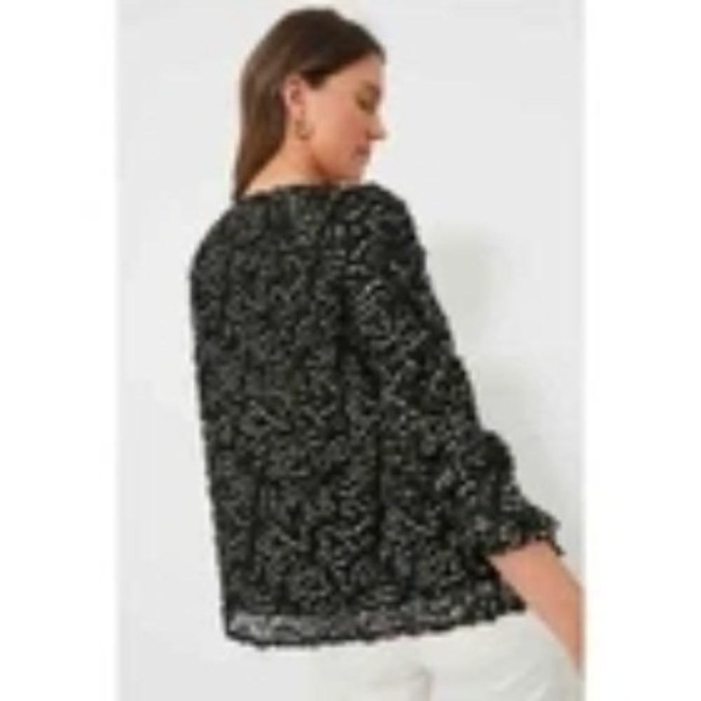 Tuckernuck Nightly Organza Easton Top Women S Black Glam Party Boho Flowy Airy - Picture 11 of 16